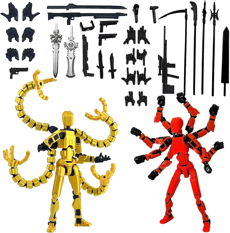 2pcs(Assembled) T13 Action Figure Set, 3D Printed Action Figures, 3D Printed Toy Figures, Desktop Ornaments, Collectible Decorations for Game Enthusiasts( 5.5inch)