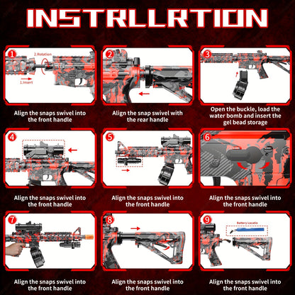 Large Blaster with Drum, Automatic Dual Mode Blaster, for Outdoor Activities -Perfect for Outdoor Team Games & Christmas Gifts, Black And Red