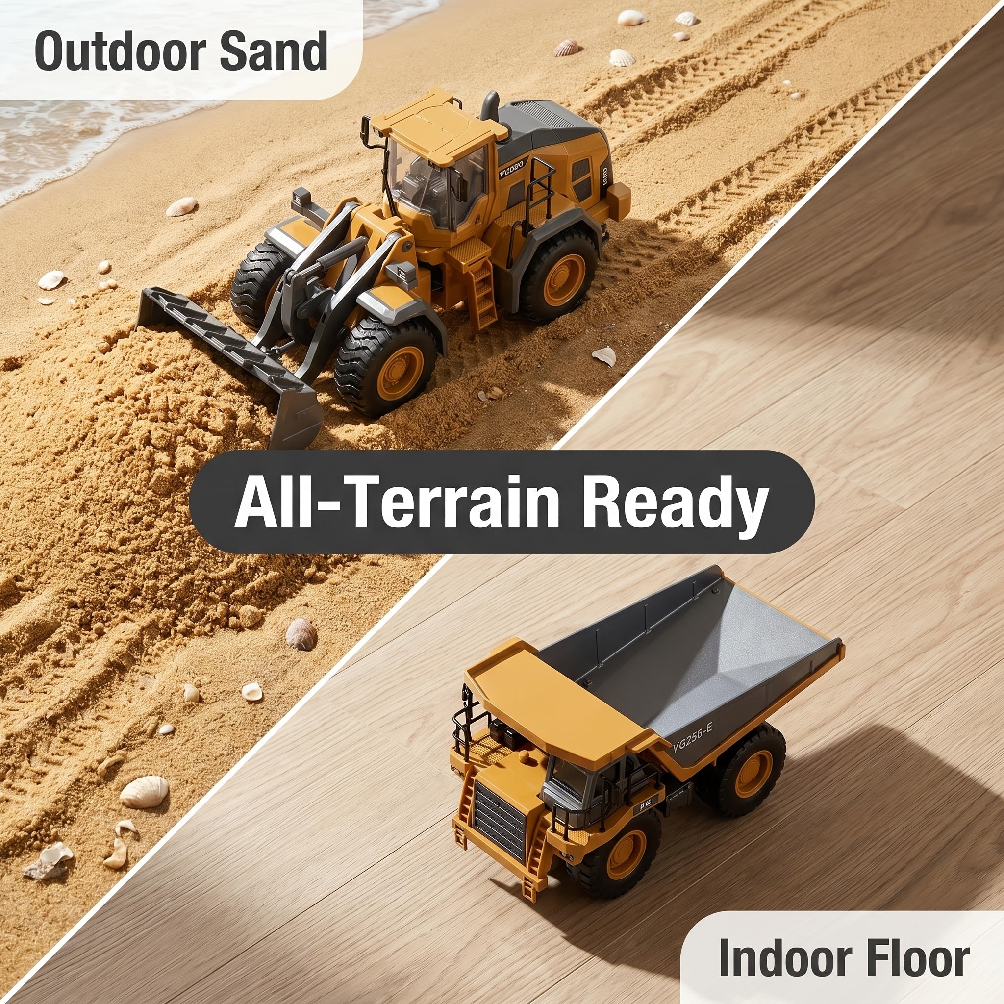 2pcs/3pcs/4pcs Set Remote Control Engineering Vehicle Set, 2.4G High-Tech 11-Channel Remote Control Excavator Dump Truck Bulldozer Alloy Plastic Engineering Vehicle Remote Control Construction Toy Car Set-Lingkun