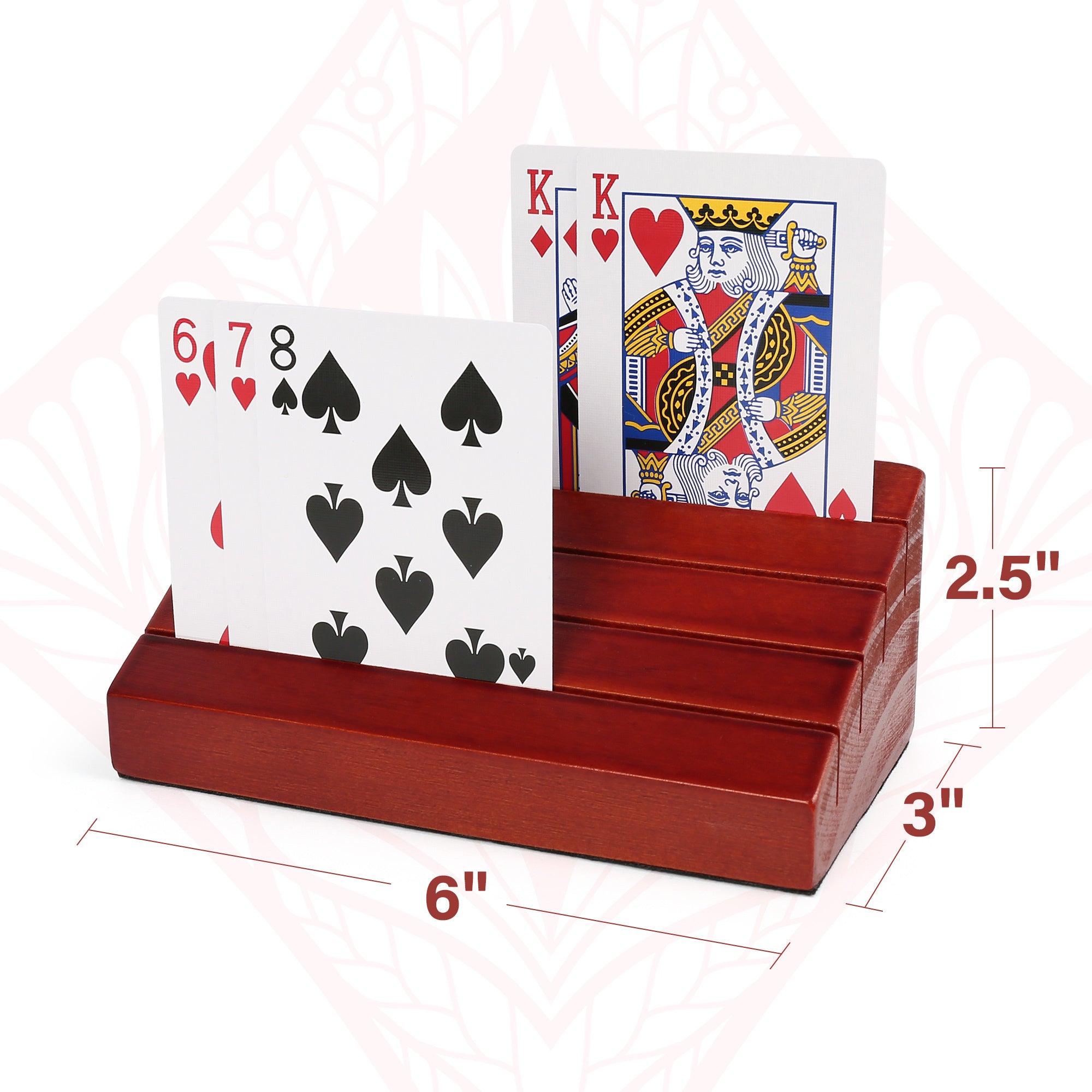 2Pcs Playing Card Holder Wooden Hands Free Cards Holder Rack Organization 4 Slots Durable