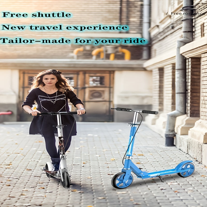 2026 Double Brake Foldable Adjustable Height (4 Gears) Lightweight Maximum Load Capacity Of 220LB 2-wheel Commuting Scooter Adult And Youth Game Day Fan Gear for All Football Fans Halloween Christmas Gift