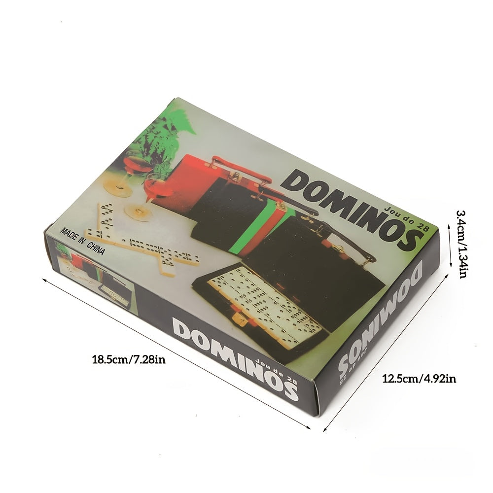 1/2pcs Classic Black Domino Set with 28 Classic Black Dominos, with Case Perfect Holiday Present for Family & Friends, Portable Design for Family And Party Games | Elegant Packaging with Premium Graphics, Ideal for Thanksgiving, Halloween, Christmas