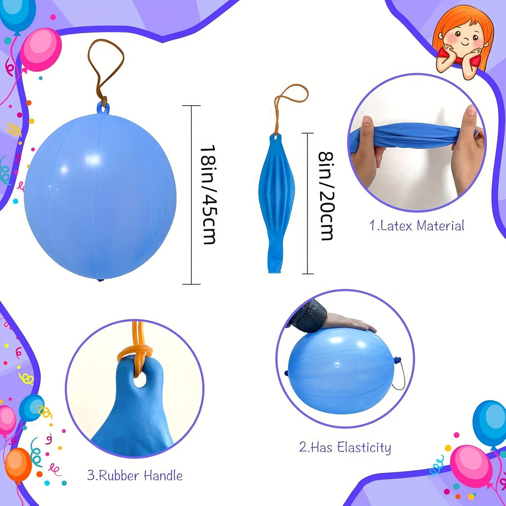 48pcs Punch Balloons, Punching Balloon Party Favors for Kids, Neon Bounce Balloons with Rubber Band for Carnival, Fun, Gift Bag Party Favors.The Best Christmas, Halloween And Easter Gifts