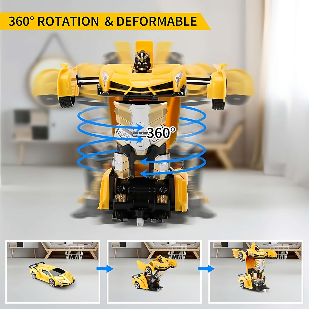 [Gift For Kids] Transforming RC Stunt Car, 360 Degree Drift Robot With Lights, Gift For Kids