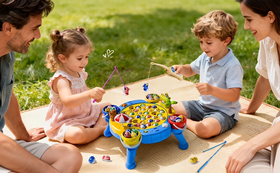 OCEAN 66pcs Magnetic Fishing Game for Kids Toys Boys Ages 3-5 4-6, Magnetic Fishing Toys with Fishing Rods, Birthday Gifts for 3 4 5 6 Year Old Boys Kids, Innovative Toys for Boys 3 to 5 Years 1-8 Players