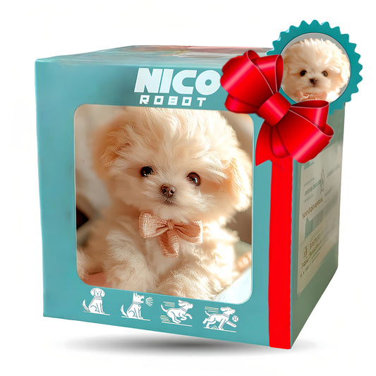 New White Realistic Robot Dog - Exquisite Gift Box, Interactive Walking, Barking, Wagging Tail, Expressive Eyes And Soft Plush, Office Companion Or Gift - Cute Animal Biomimetic, Halloween Gift, Christmas Gift, Easter, Pet Day Gift, Children's Day