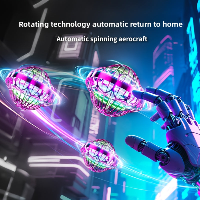 New Upgraded Smart Sensor UFO Flying Hovering Ball - Hexagonal Spinning Saucer Drone with Autonomous Flight, Hovering Toy for, / Flying Robot ( Party Christmas Gift)