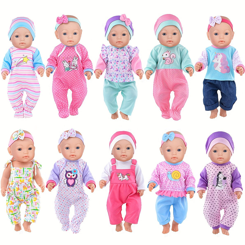 This Set Includes 10 Outfits And Additions for Dolls Measuring 14-16 Inches And 43Cm/17 Inches, Perfect As a Christmas Gift for Children Aged 3 to 12