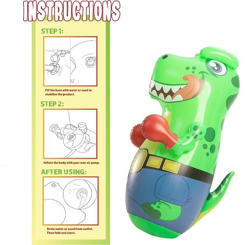 [Birthday Christmas Gifts] Inflatable Dinosaur Punching Bag for Kids 47 Inches, Blow Up Punching Bag Toys For, T-Rex Dinosaur Bouncing-Back Bopper, Indoor And Outdoor Activities, Birthday Christmas Gifts for Boys