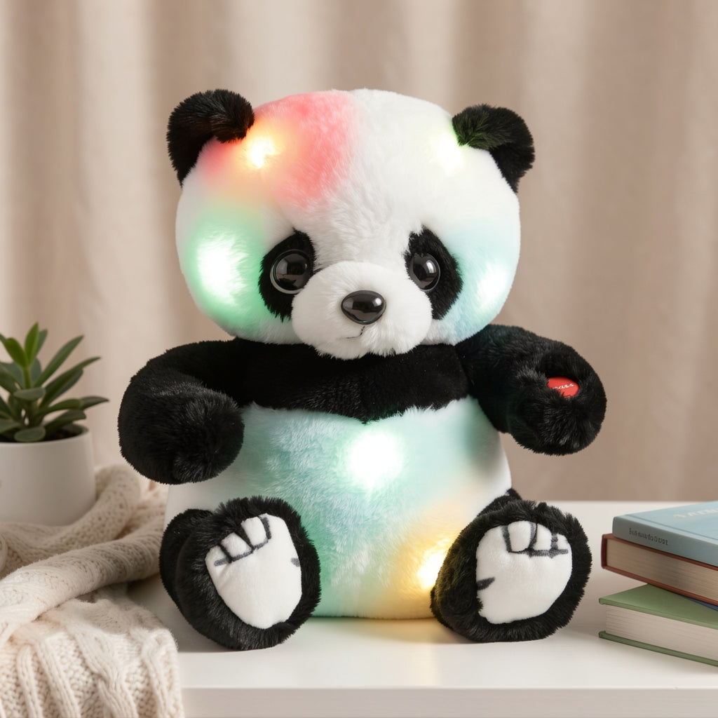 7/10 Inch Light Up Panda Stuffed Animals, Plush Stuffed Animal, Kawaii Panda Bear Plush with LED Light, Baby Toddler Infants Hugging Toy Gift for Kids Birthday Gift for Boys Girls, Christmas Gifts, Home Sofa Decoration, Mother's Day, Birthday Kids