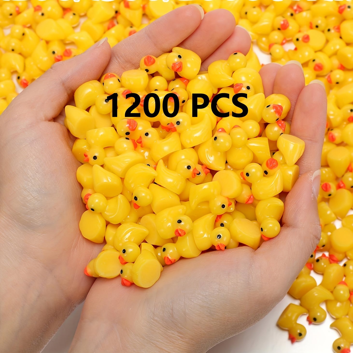 1200pcs Yellow Mini Resin Ducks Bulk For Hide And Seek Prank Cruises Mini Ducks Tiny Duck Miniature Garden Accessories Shower Duck Figures For Halloween Prank Gift Dollhouse Decor