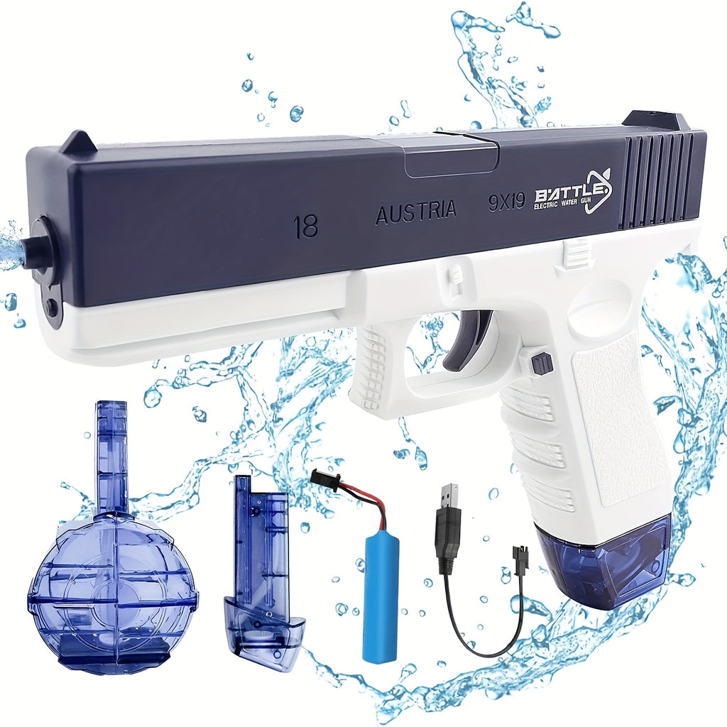 Pink/blue High-capacity Automatic Water Gun - A Long-range, Durable Toy with Dual Magazines And An Ergonomic Grip, Perfect for Summer Swimming Pools And Outdoor Entertainment, A Toy Gun