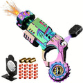 Metal Fidget Gun for Adults, with Reusable Shells*3/Bullets*20, Alloy Material Decompression EDC Fidget Spinner, Cool Relax Spinner Ring for Finger, Best Steel Mini Toy Gift for Men