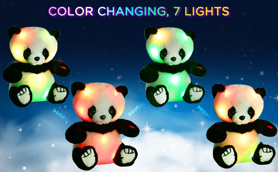 7/10 Inch Light Up Panda Stuffed Animals, Plush Stuffed Animal, Kawaii Panda Bear Plush with LED Light, Baby Toddler Infants Hugging Toy Gift for Kids Birthday Gift for Boys Girls, Christmas Gifts, Home Sofa Decoration, Mother's Day, Birthday Kids