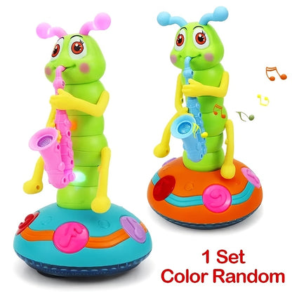Kids Electric for CATERPILLAR Saxophone with LED Lights & Sound - Dancing Musical Instrument for, Interactive Baby Sensory with - - ( Not Included) - Boys & Girls Birthday/Christmas/Halloween Gifts