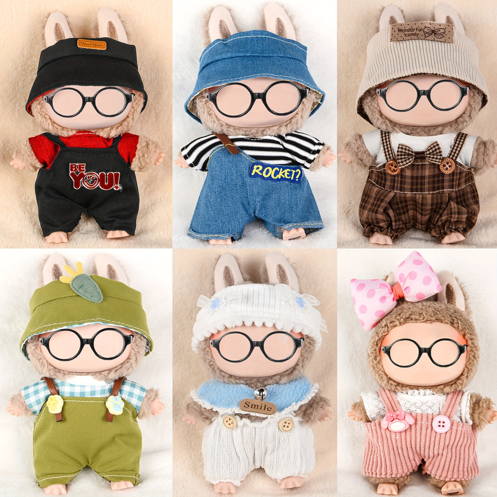 A Set of 6 Outfits Suitable for Dolls with a Height of 17 Centimeters (Excluding The Doll And Glasses)