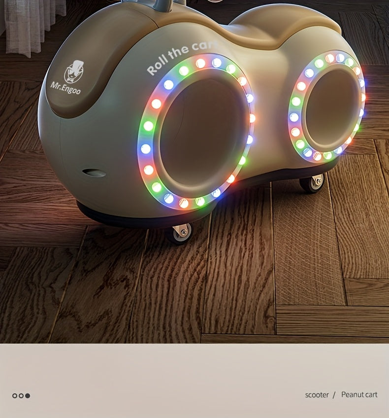 [Perfect Gift] Anti-Rollover 4-Wheel Toddler Balance Bike With Lights And Music, 220 Lbs Load, For Kids 1+. Great For Camping And Family Outings, Perfect Gift For Independence Day, Summer Party, Birthday And Back To School
