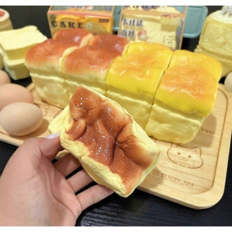 Pressure relief toys - simulated bread soft slow rebound - soft skin touch sticky mud texture - Non-Toxic Material, Desk Decor with Slow Rising Feature, Fidget Game