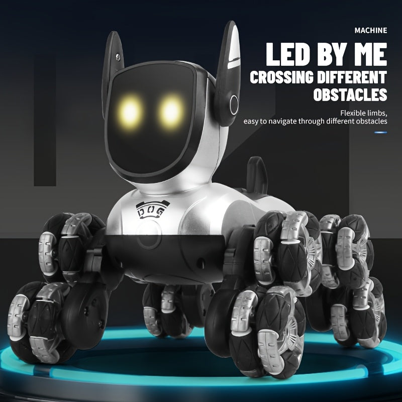 Rechargeable Electronic Interactive Intelligent Robot Dog, Remote Control Stunt Robot Toys with Remote Control, Music, Action Show for Boys And Girls Birthday Gifts And Christmas, Halloween Gifts.