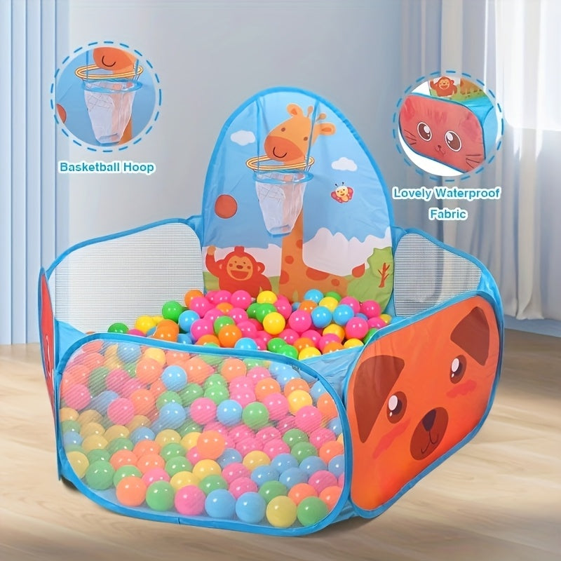 Youngsters'S Giraffe Ball Pit, Free Installation Pop-up Pool Tent, Top Basketball Frame, Portable Beach Backyard Game Tent Toy, Suitable For Indoor And Outdoor, Boys And Girls Best Holiday Gift (!!! Balls Not Included !!!)