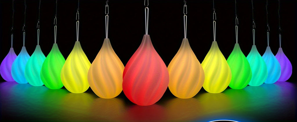LED Poi Balls-2021 Upgraded Soft Spinning Glow Poi for Beginners And Professional Rainbow Fade And High Strobe Spinning LED Glow Balls Light Up Balls 1x Pair Glow Poi Balls