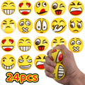 [Stress Relief Toys] 24pcs Mini Squeeze Balls With Random Facial Expression Designs Novelty Stress Relief Toys Fun And Wacky Hand Pressed Popping Toys Ideal For School Carnival Prizes Student Rewards Party Favors And Holiday Giveaways