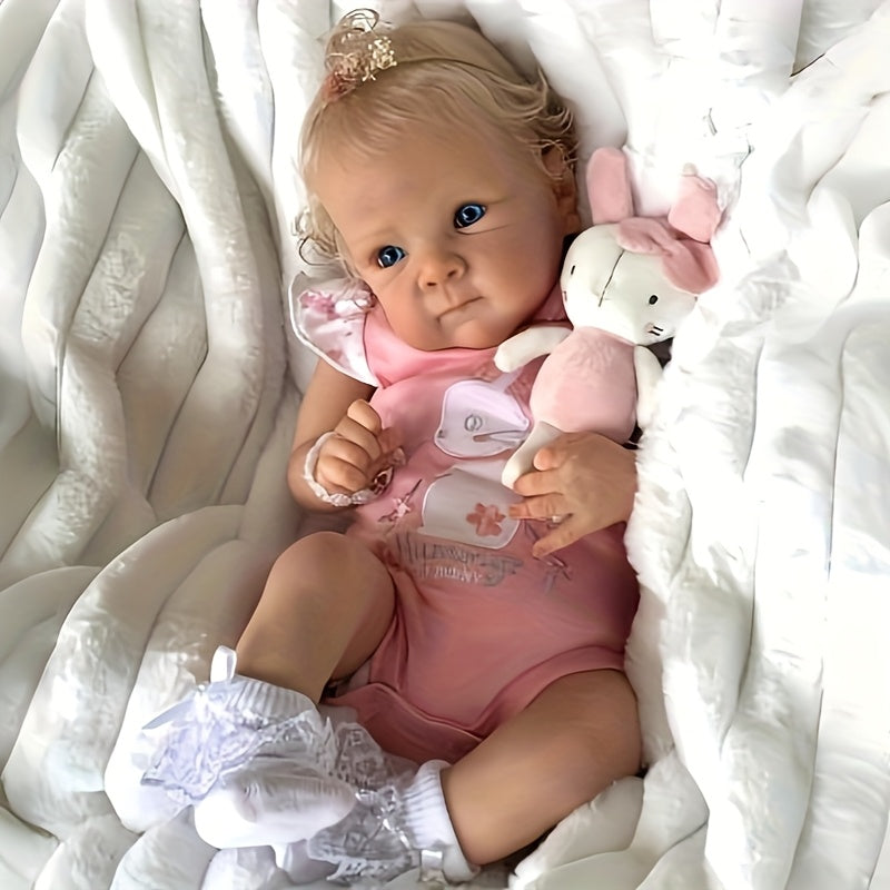 [Reborn Baby Dolls] Realistic 22in Girl Reborn Baby Dolls Vinyl Full Body Newborn Adorable Kids Toy