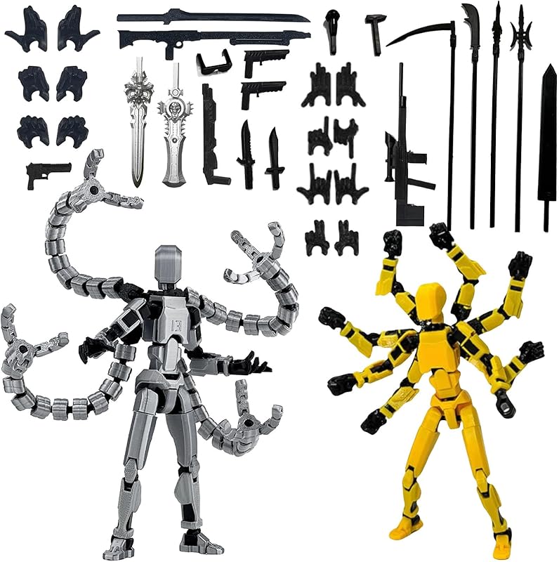 2pcs(Assembled) T13 Action Figure Set, 3D Printed Action Figures, 3D Printed Toy Figures, Desktop Ornaments, Collectible Decorations for Game Enthusiasts( 5.5inch)