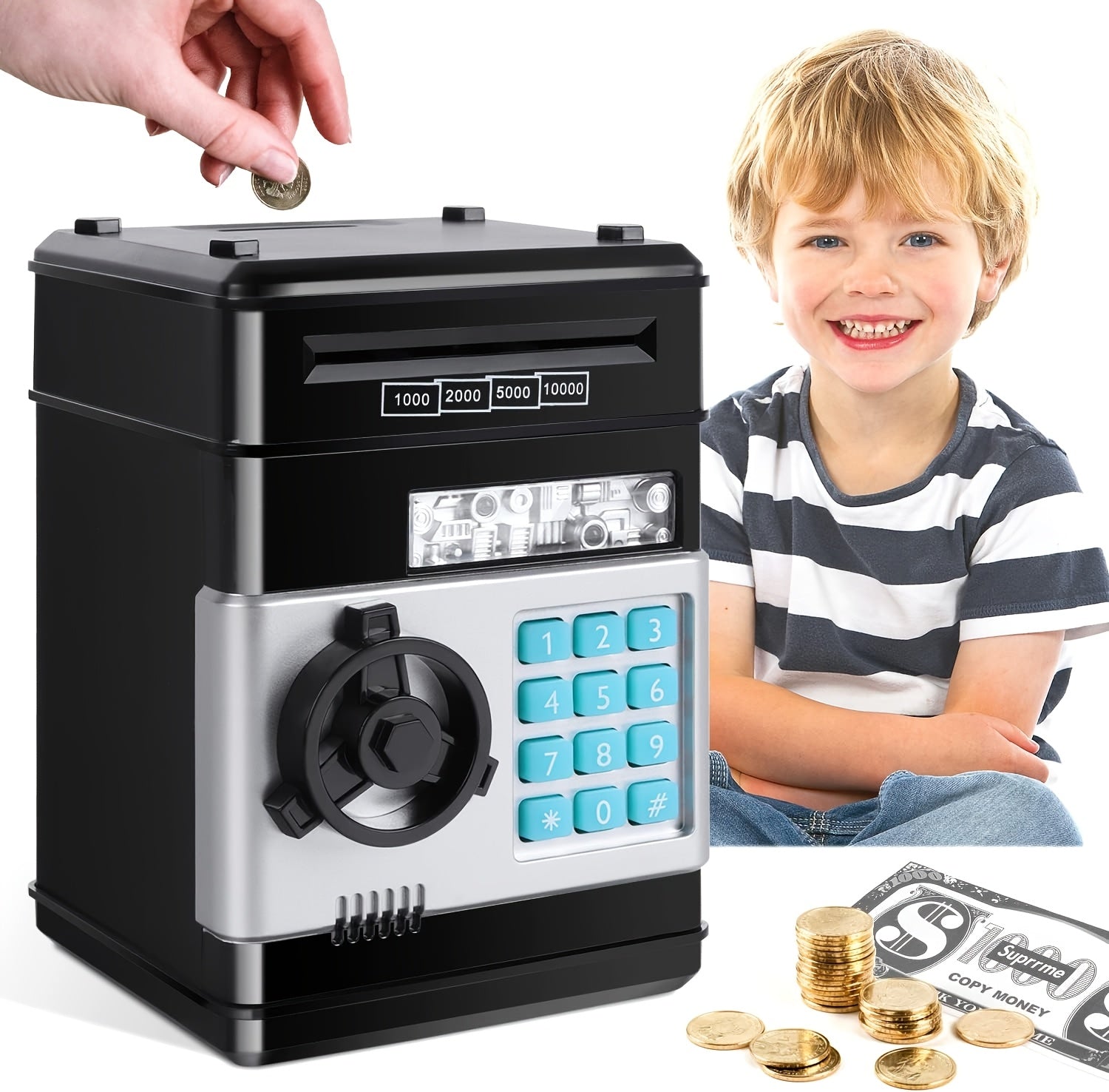 Piggy Bank Cash Coin Can ATM Bank Electronic Coin Money Bank For Kids-Hot Gift