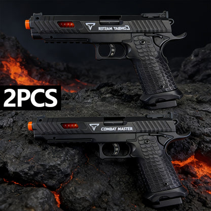 1pc/ 2pcs High Quality 2011 Battle Master Semi-automatic Soft Toy Gun, Including 1 Magazine, 6 Bullets, 20 Actual Combat Simulation Ammunition, Simulation Training Model, Safe ABS Plastic Material, Cartridge Case Discharge Design