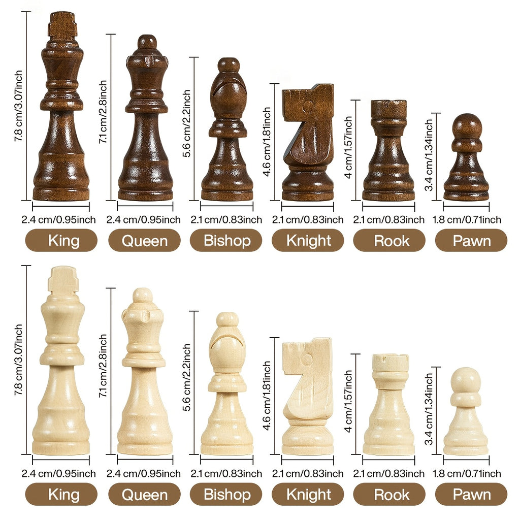 Magnetic Wooden Chess Set for Adults Kids 15 Inches Chess Borad with Handmade Pieces, Folding Portable Travel Unique Chess Game for Tournament Professional Beginner, Birthday And Christmas Gifts