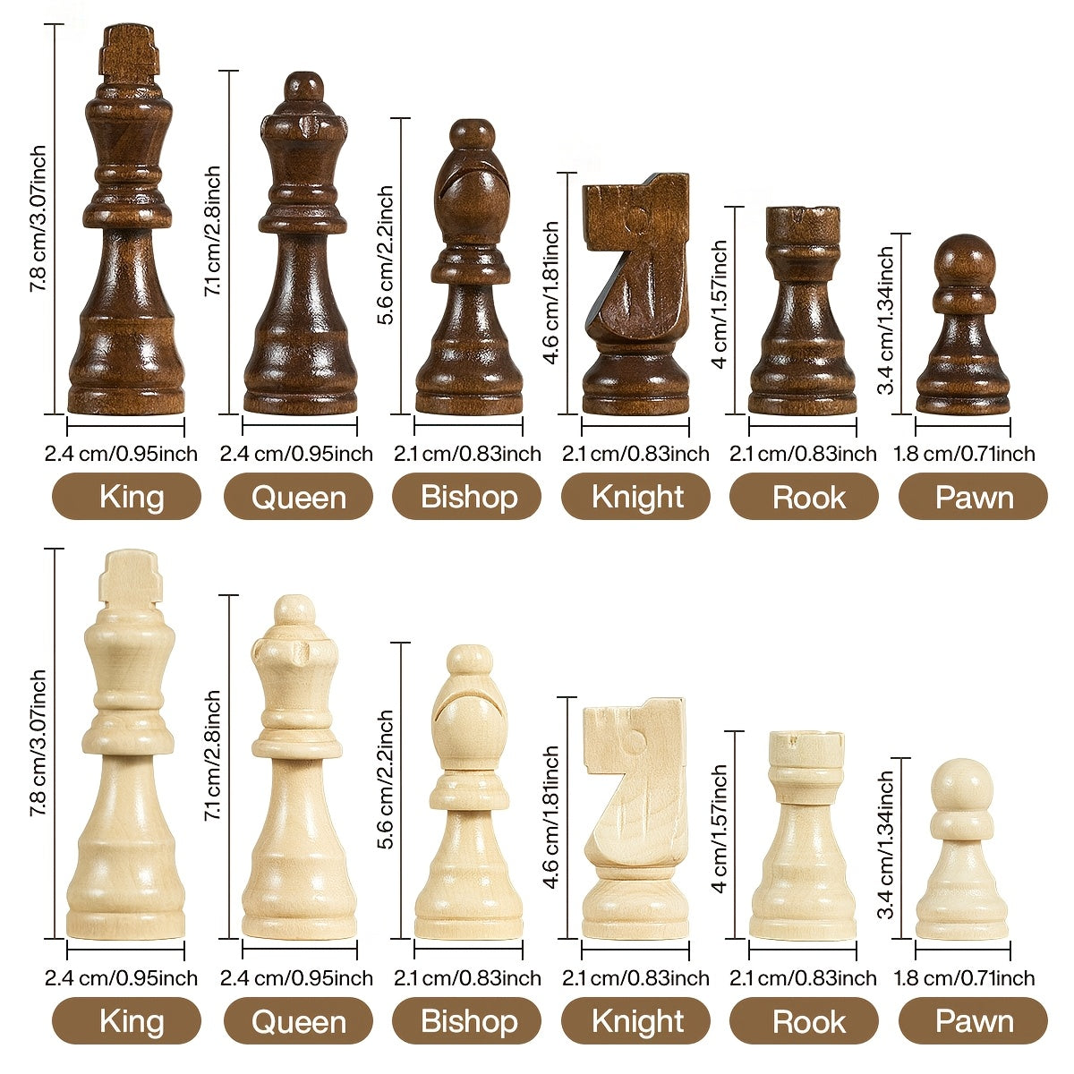 Magnetic Wooden Chess Set for Adults Kids 15 Inches Chess Borad with Handmade Pieces, Folding Portable Travel Unique Chess Game for Tournament Professional Beginner, Birthday And Christmas Gifts