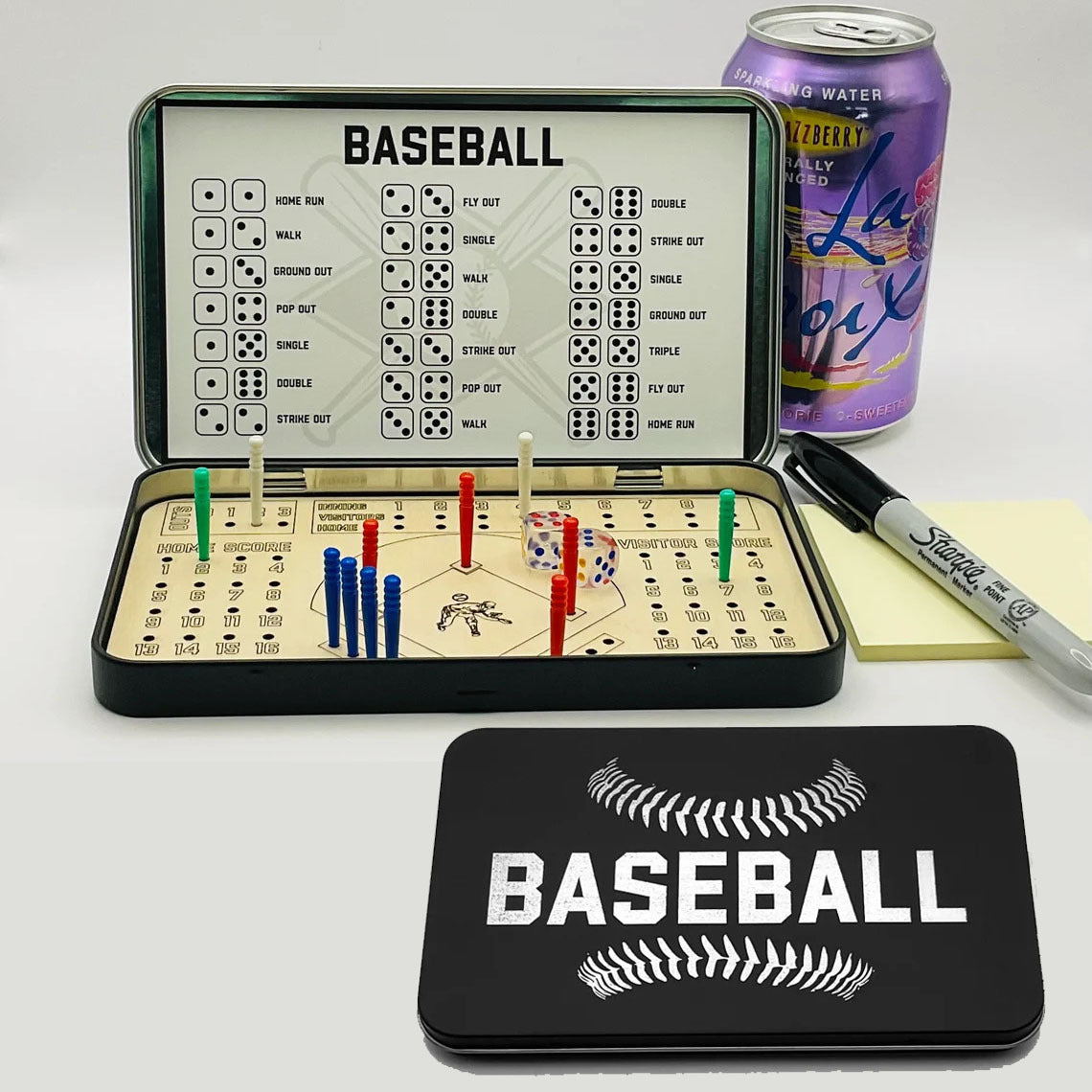 Softball, Baseball, And Soccer Travel Games, Finger Joint Dice Games, Tabletop Games, Portable Wooden Board Game Sets Suitable for Fun Family Game Night Gatherings And Parties.