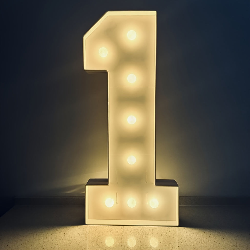 Warm White 73cm / 28.7 INCH - Illuminated Number 1 Balloon Frame - Paper PS Foam Board, Perfect for Birthday & Anniversary Parties,Graduation Decorations, Back to School of 2026