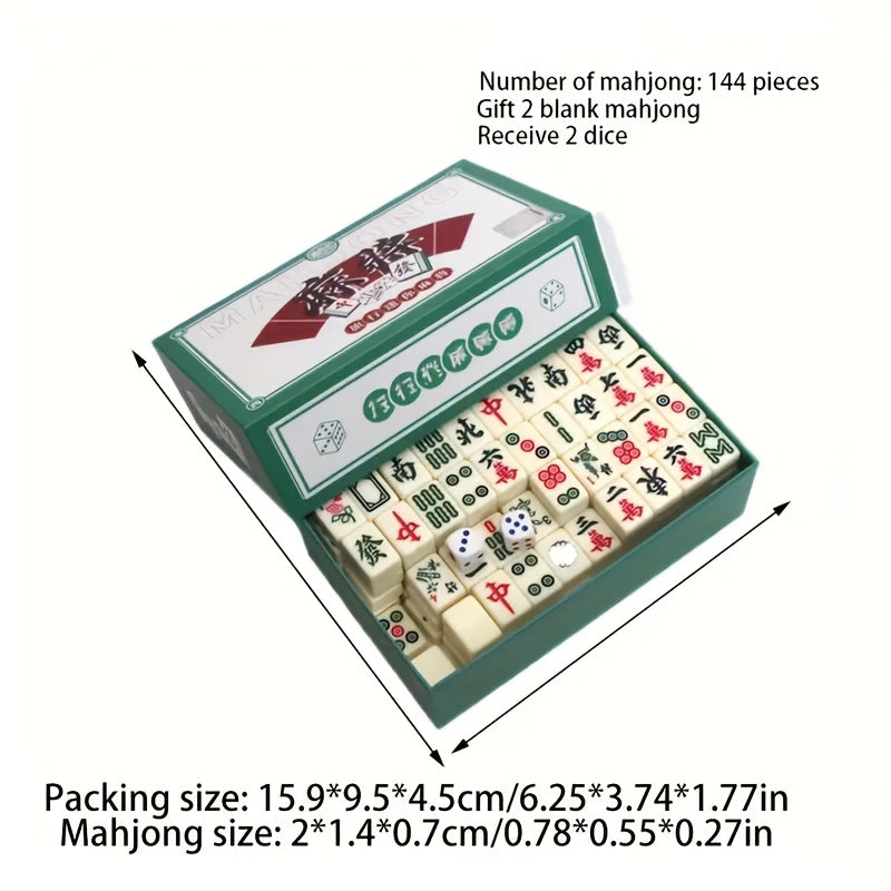 Authentic Mini Mahjong Set - Portable And Compact for Travel, Enhances Logical Thinking, Ideal for Family Fun And On-The-Go Entertainment