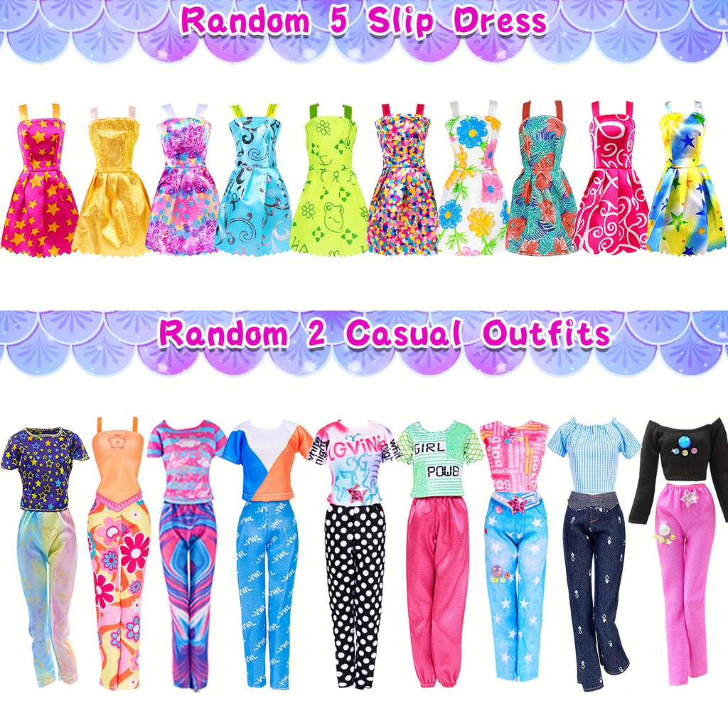 140pcs 11.5 Inch Girl Doll Closet Fashion DIY Wardrobe with Clothes And Accessories Including Doll, Wardrobe, Wedding Dress, Shoes, Necklace, Bags And More (Include Doll)