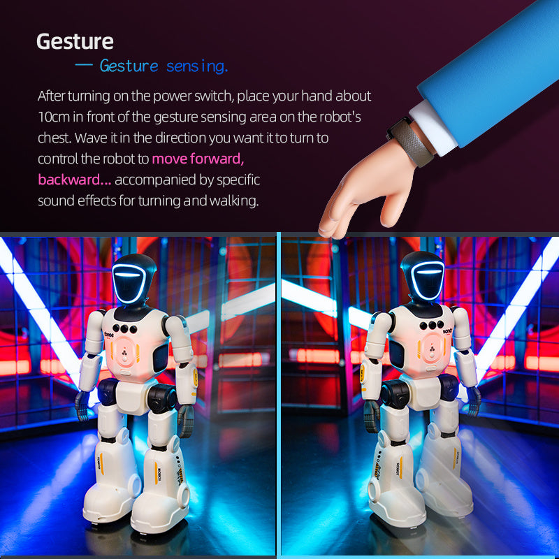 Advanced Humanoid Robot with Smart Remote, Pose-Controlled Joints, Gesture Sensors & Voice Recorder