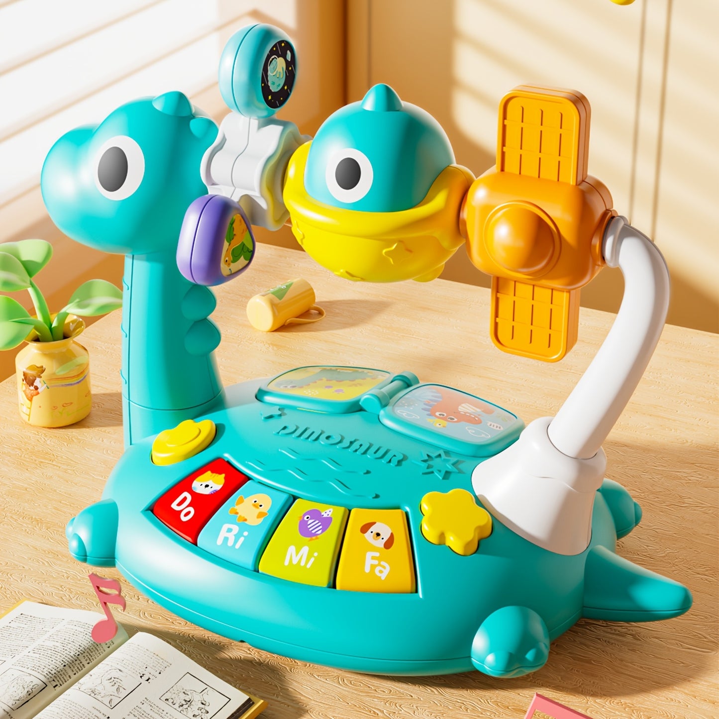 Dinosaur Piano Music Box Toy, Space Piano Music Box Toy, Smart Music Toy, Rotatable Small Design, Best Gift for Boys And Girls, Random Color