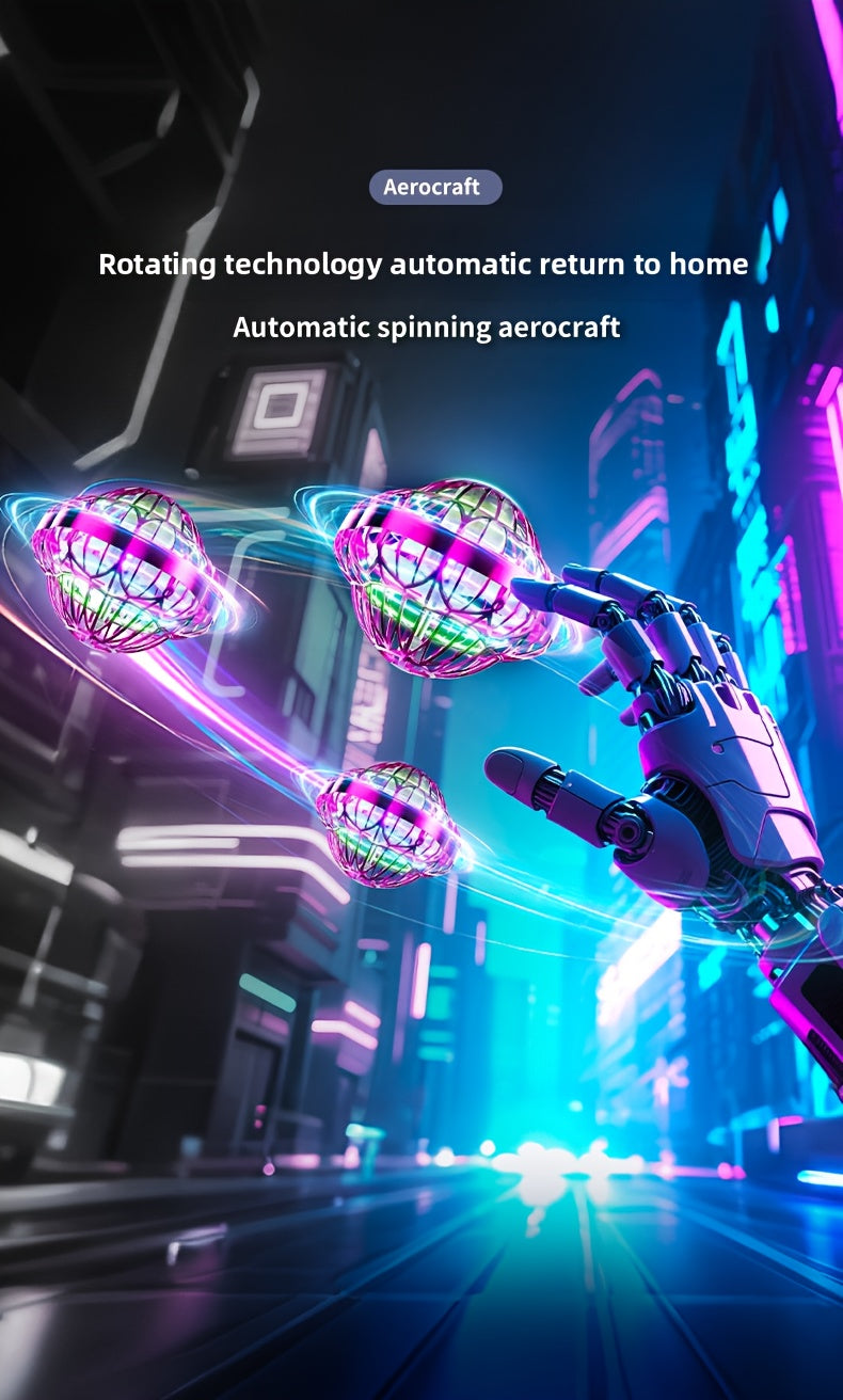 New Upgraded Smart Sensor UFO Flying Hovering Ball - Hexagonal Spinning Saucer Drone with Autonomous Flight, Hovering Toy for, / Flying Robot ( Party Christmas Gift)