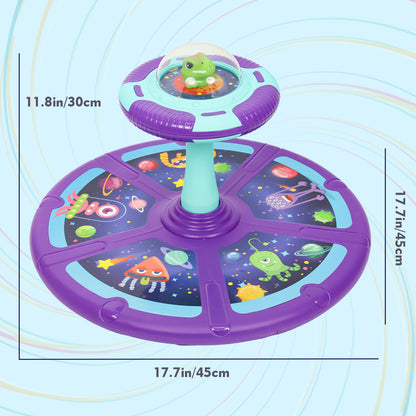 Dinosaur Sit And Spin Toy For Toddlers Girls Ages 18M+, Birthday Gift For Toddler, 360° Spin Seat Indoor Interactive Sensory Toy With Music