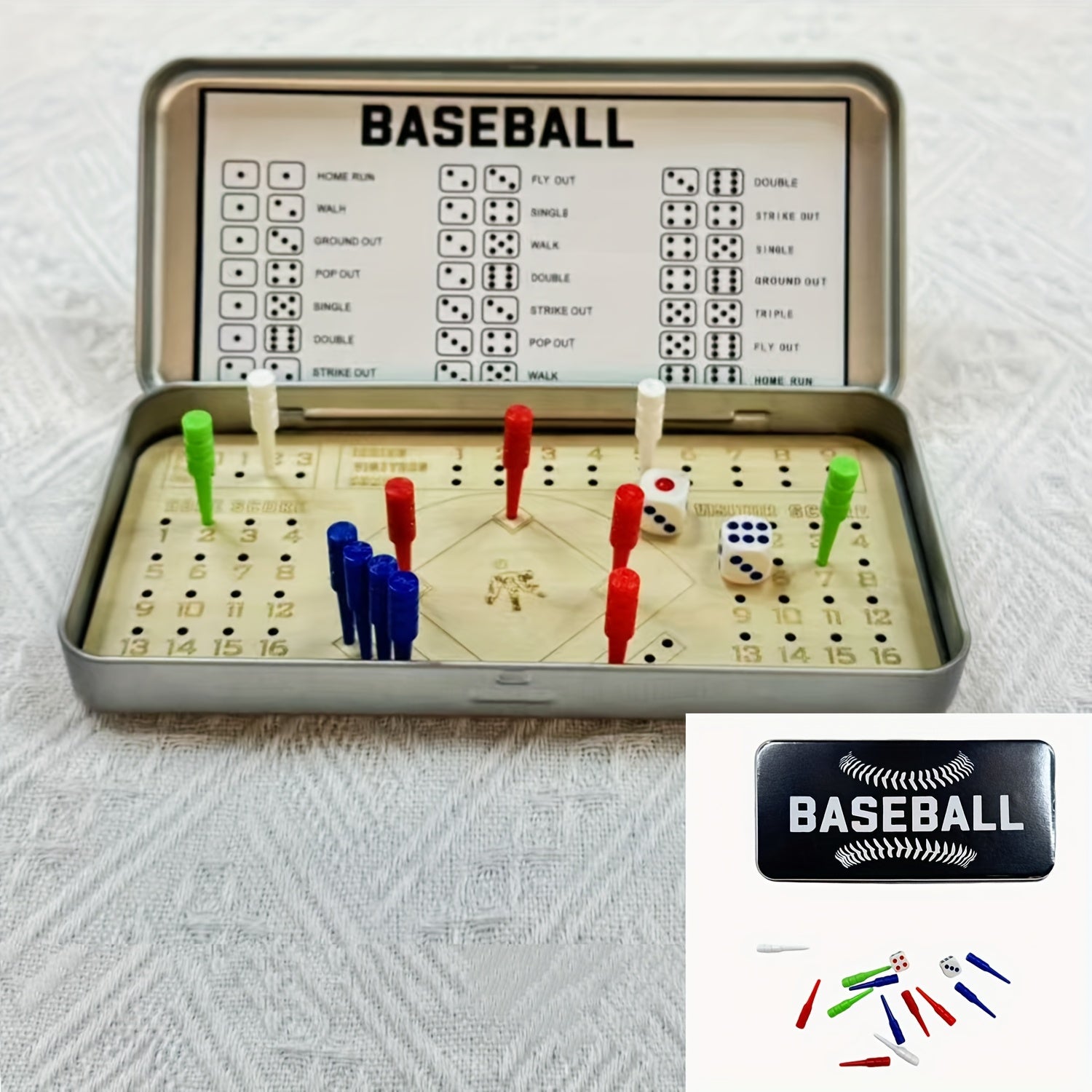 Softball, Baseball, And Soccer Travel Games, Finger Joint Dice Games, Tabletop Games, Portable Wooden Board Game Sets Suitable for Fun Family Game Night Gatherings And Parties.
