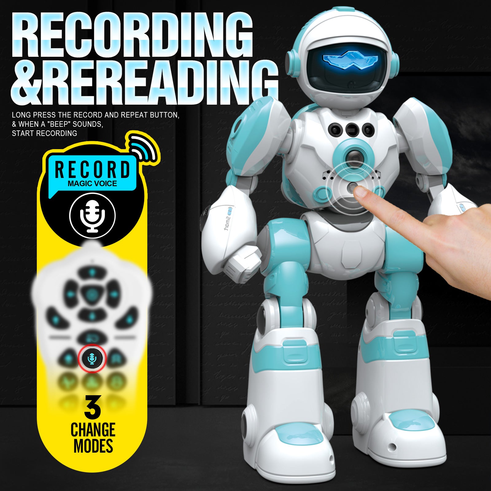 Voice Control Robot Remote Control Robo Toys Infrared RC Robots with Gesture Control LED and Voice Interactive Intelligent Warriors as Gift for Kids