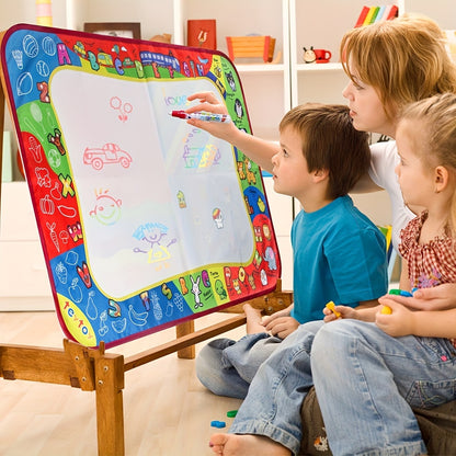 Kids Water Drawing Mat With Two Water Pens - Reusable, Mess-Free, Large Size, Interactive With Parents, Safe Material, Holiday Gifts For Boys And Girls, Easter, Day, Christmas