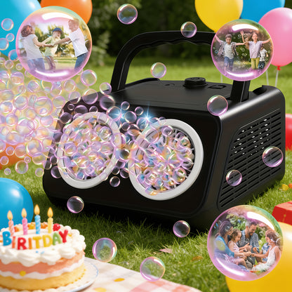 New Automatic Bubble Machine, Upgraded Bubble Blower with 2 Fans, Producing Over 20000 Bubbles Per Minute, 14 Portable Bubble Machines Operated by Plugins Or Batteries for Indoor And Outdoor Birthday