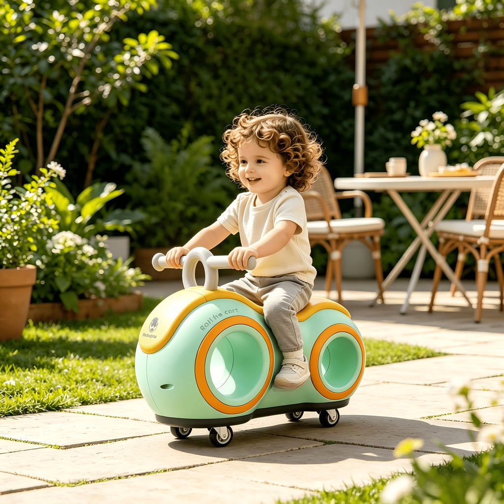 [Perfect Gift] Anti-Rollover 4-Wheel Toddler Balance Bike With Lights And Music, 220 Lbs Load, For Kids 1+. Great For Camping And Family Outings, Perfect Gift For Independence Day, Summer Party, Birthday And Back To School