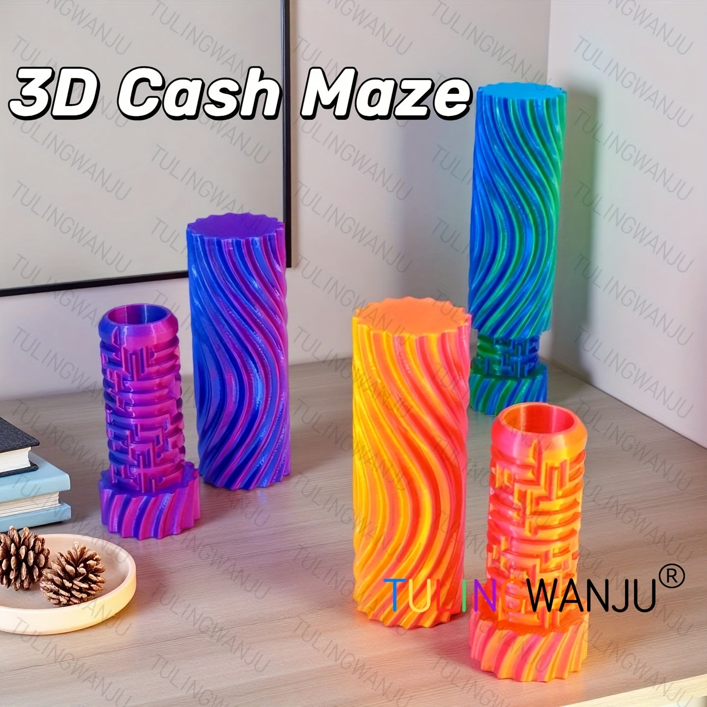 3D Cash Maze Present Container, Festive Gift Box, Decorative Storage Items, 3D Printed Present Box, Suitable for Christmas, Halloween, And Easter