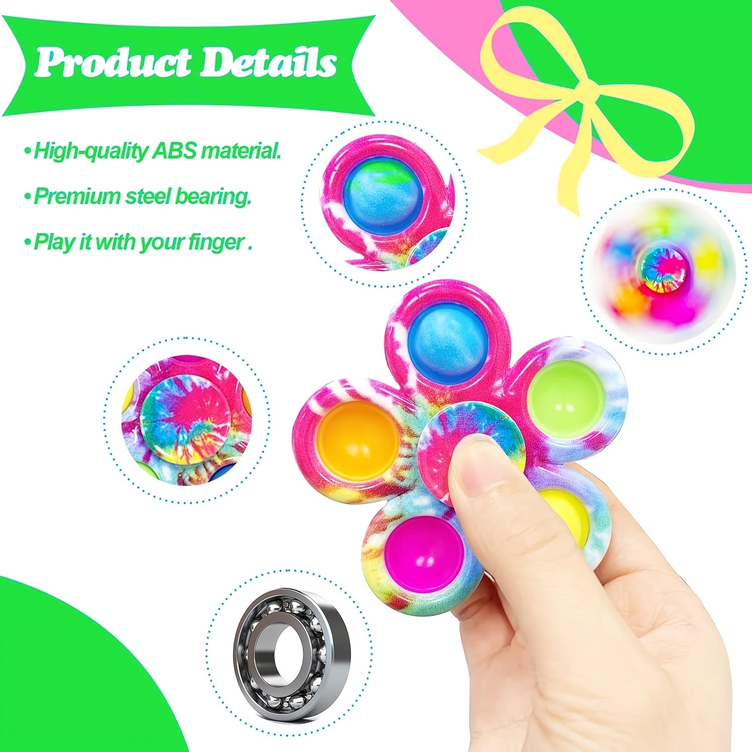 [30 Fidget Spinners] MEZHOBBY 30 Fidget Spinners Toys | Party Favors Gifts for Kid, Pop Fidget Spinner Pack Bulk, Little Sensory Fidget Toys Pack, Classroom Prizes for Girls Boys Students