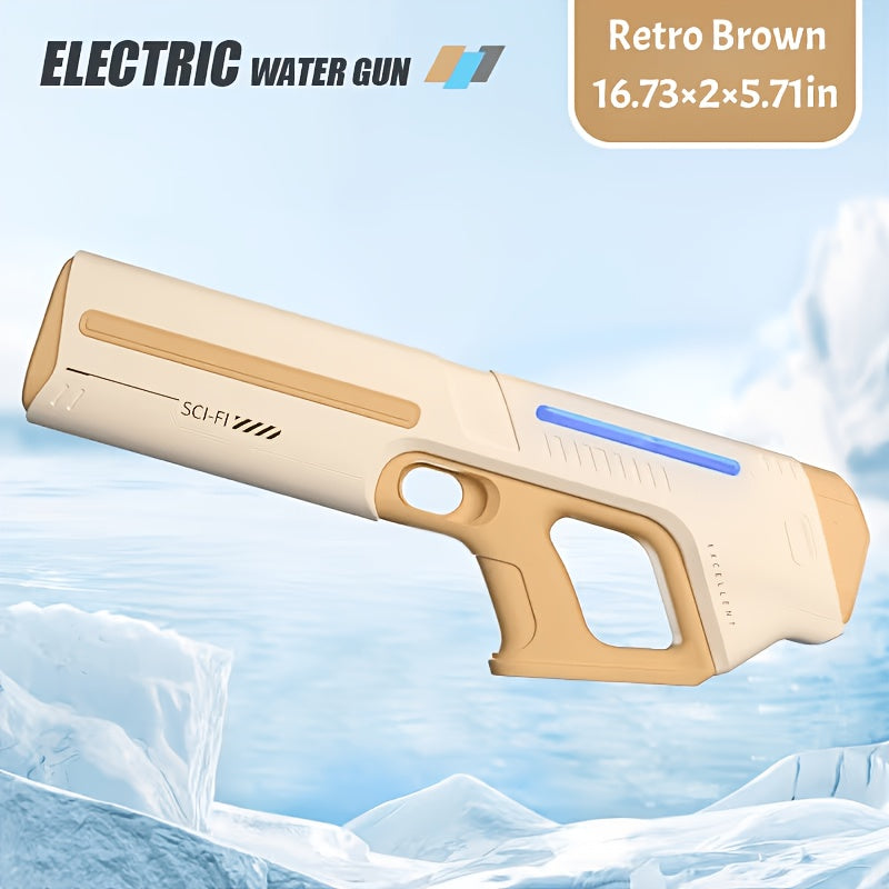 Auto-filling Electric Water Gun, Pulse Jet Water Gun with LED Light Show, 40-foot Long-range Fast Shooting Water Gun, USB Rechargeable Large-capacity Water Gun, Suitable for Children And Adults, Adult Water Gun Is Suitable for Swimming Pool Beach