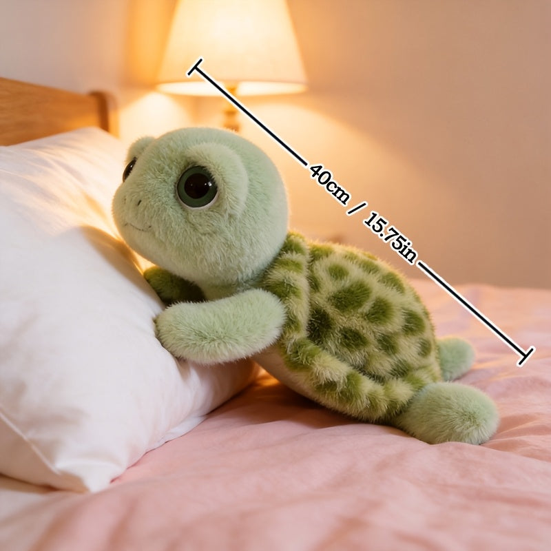 The Best Gift for Girls Is The Big-eyed Turtle Plush Toy And Turtle Pillow. It's A Large-sized Birthday Present And A Small Turtle Plush Toy. It's A 15.75-inch Big-eyed Turtle Plush Toy, A Cute Turtle Plush Toy, A Melancholy Turtle Plush Toy