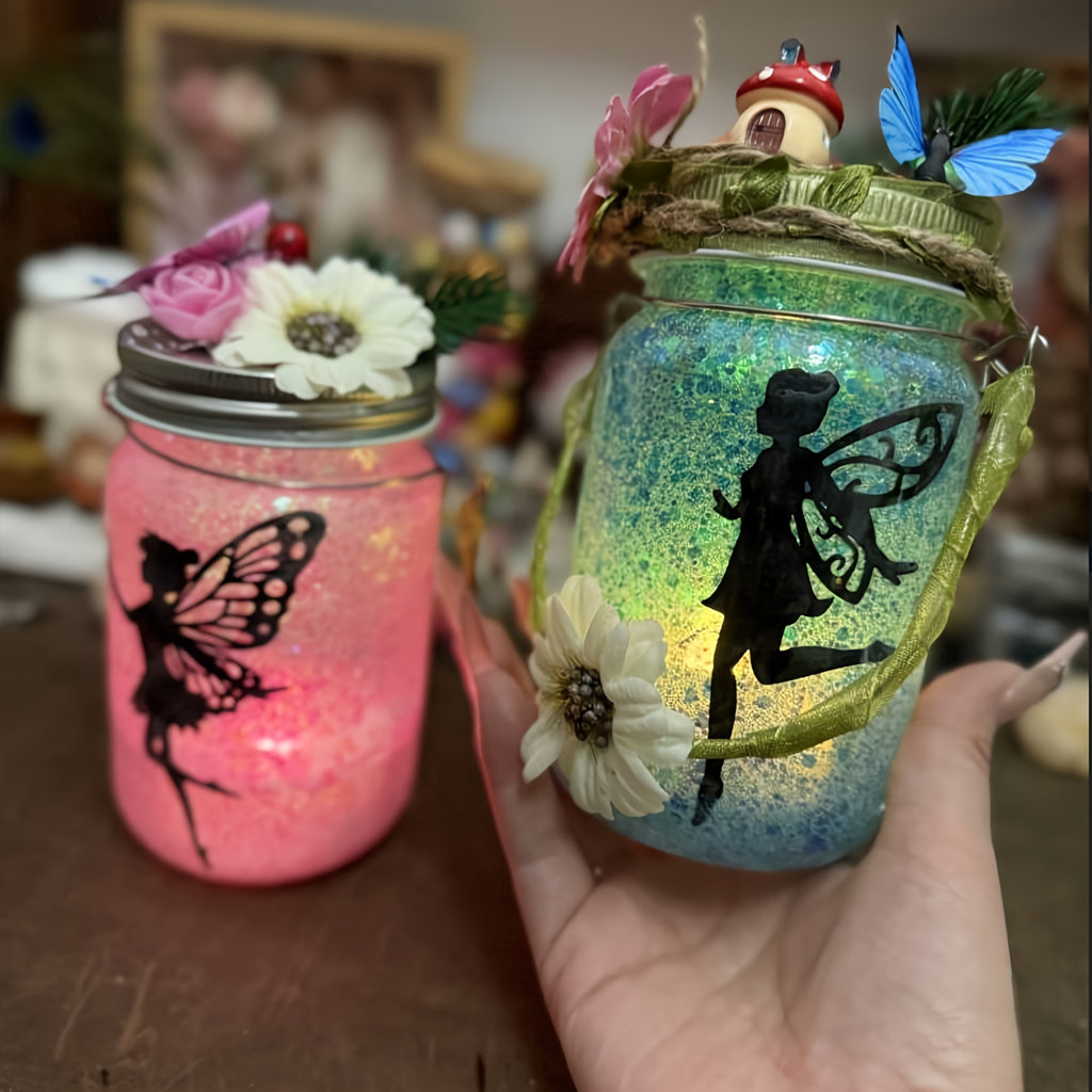 DIY Fairy Lantern Craft Kit, Fairy Night Light, Remote Control Mason Jar Lamp, Arts And Crafts for Girls Ages 6+, Halloween Christmas Birthday Gifts, Party Creative Activities